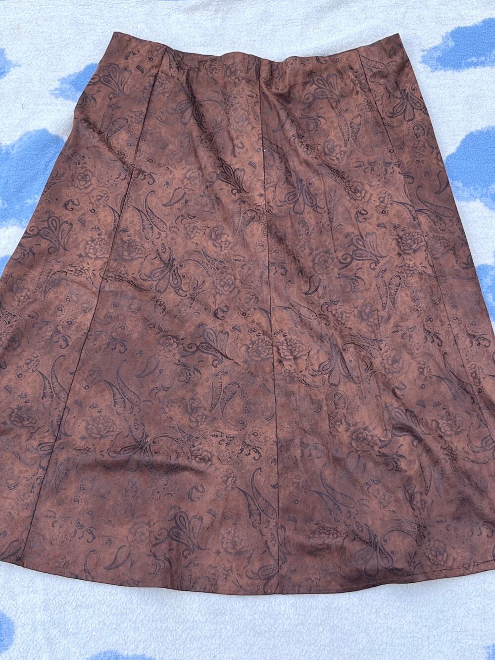 Brown bandanna patterned skirt